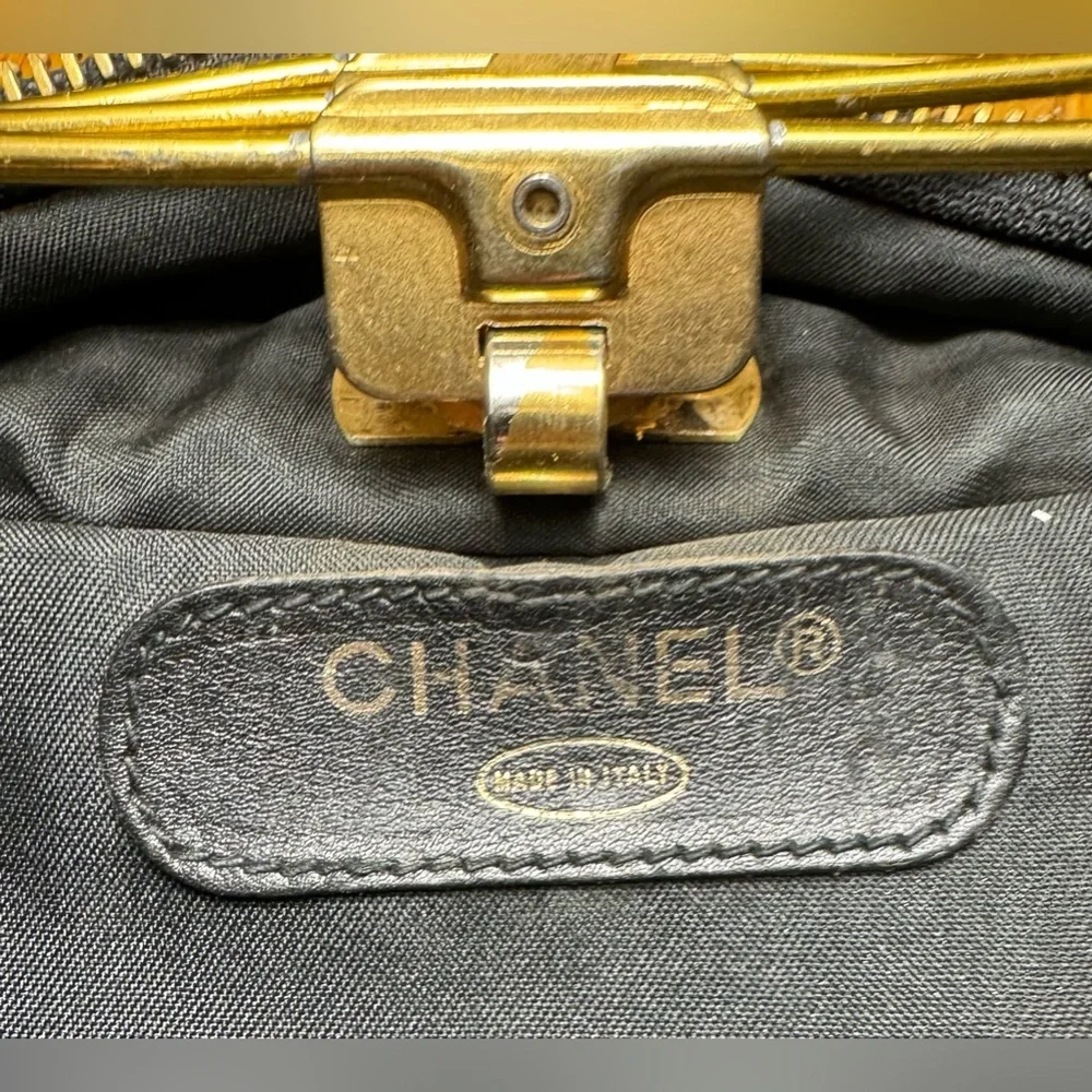 CHANEL Vintage Quilted Leather Garment Bag